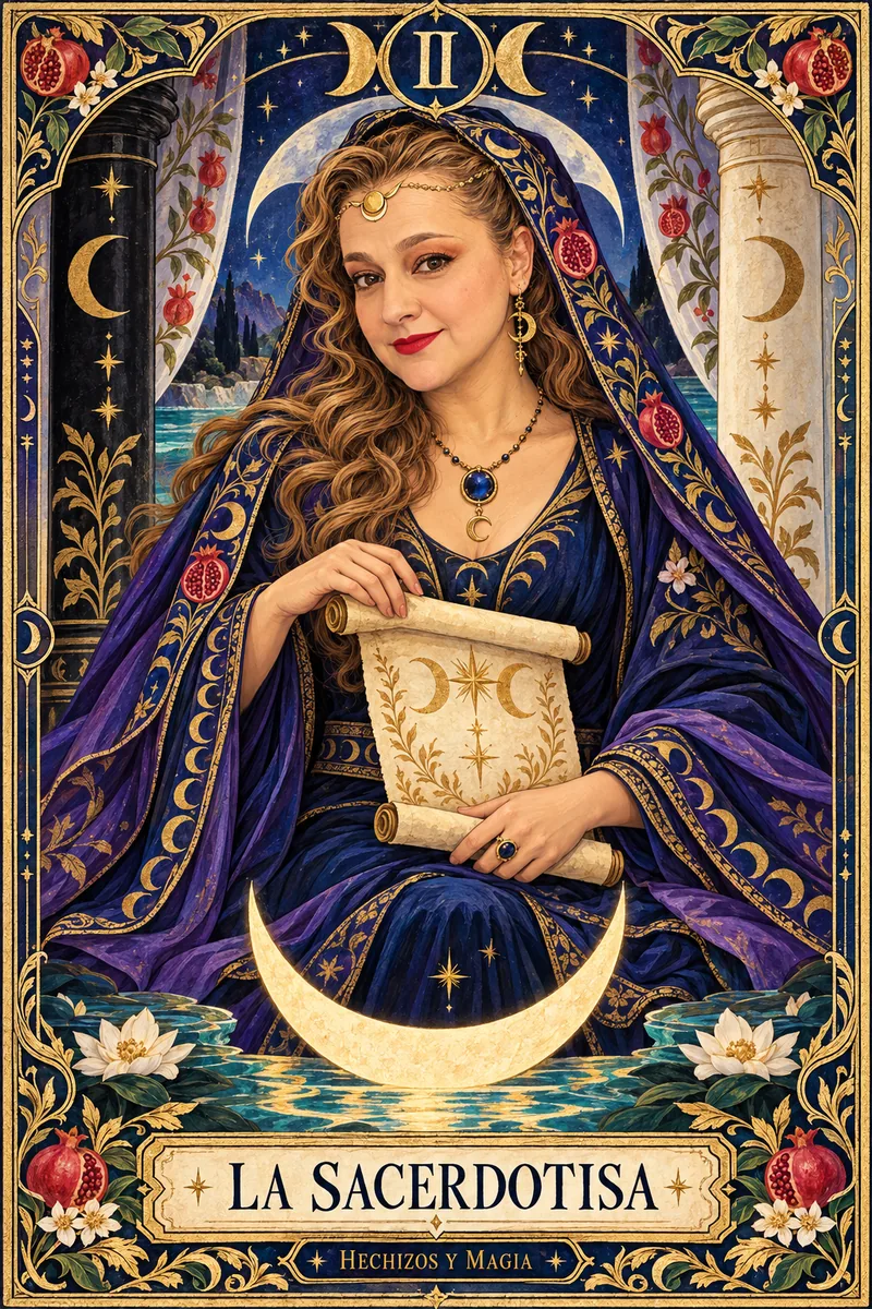 La Sacerdotisa, carta del tarot · Hechizos y Magia, Yenny Astrid Londoño