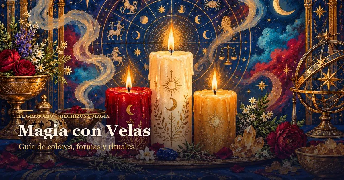 Portada de «Magia con Velas: Guía de Colores, Formas y Rituales» · Hechizos y Magia, Yenny Astrid Londoño