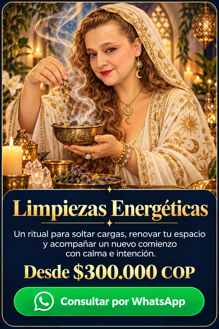 Tarjeta del servicio Limpiezas Energéticas (Desde $300.000 COP) · Hechizos y Magia, Yenny Astrid Londoño