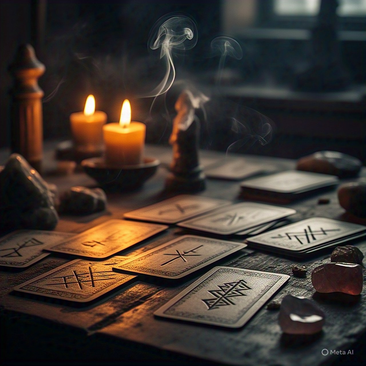 Cartas de Tarot - Hechizos y Magia Cartas de tarot antiguas esparcidas sobre una mesa