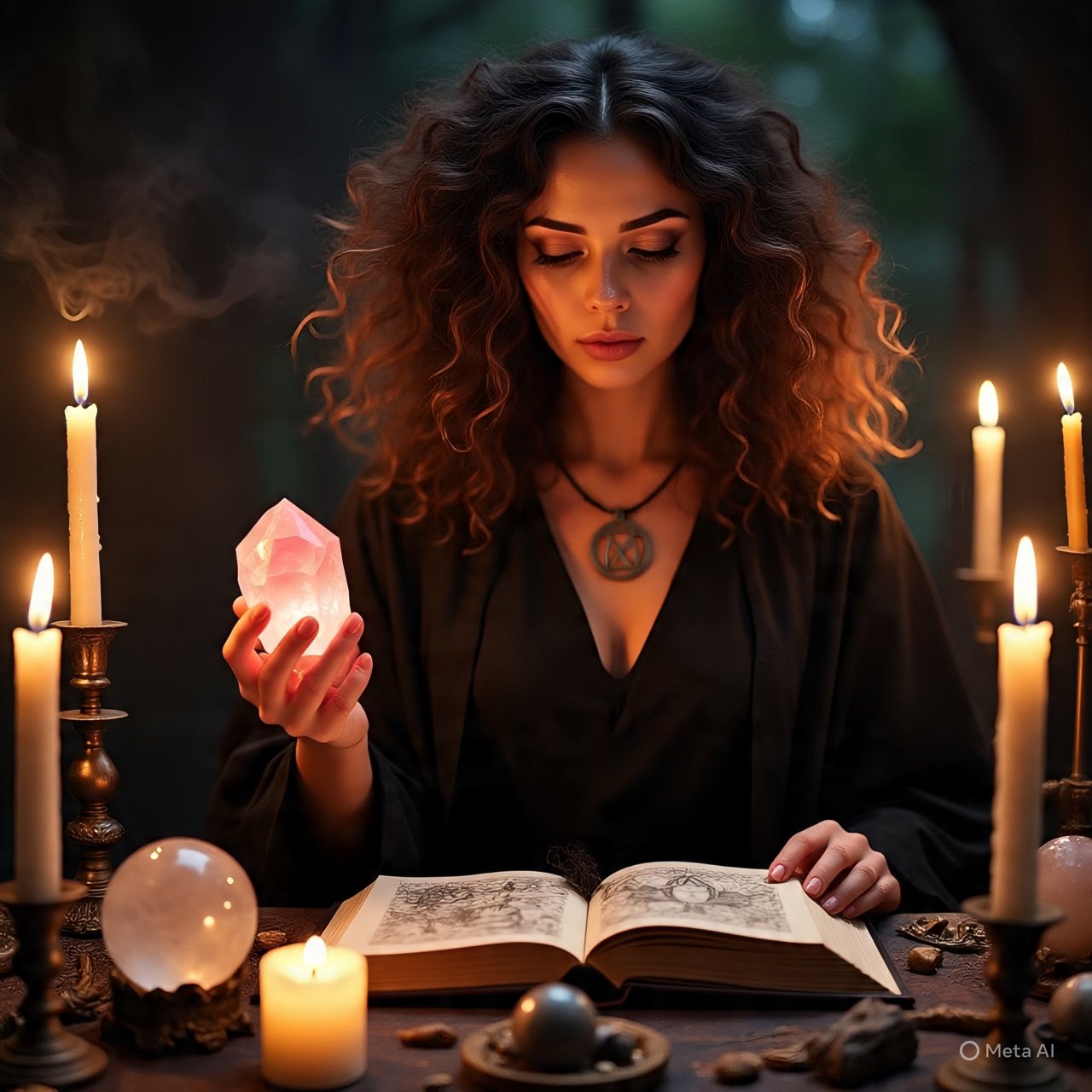 Cuarzo rosa y peticiones escritas para rituales de amor