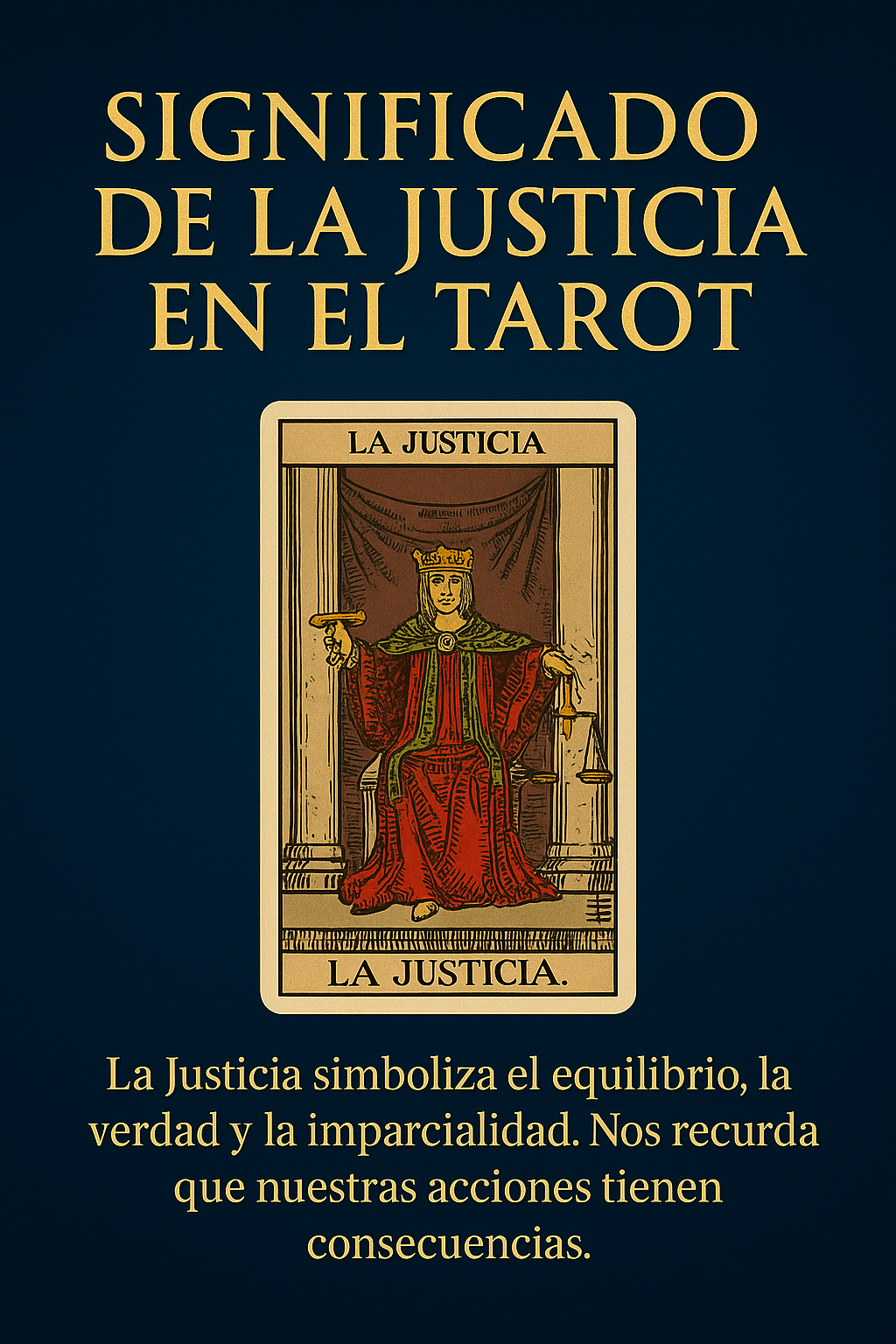 Imagen de portada artística de La Justicia, sosteniendo la balanza y la espada.