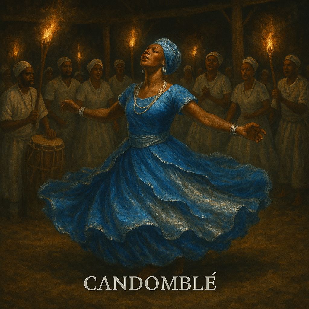 Un ritual de Candomblé con danzantes vestidos de blanco